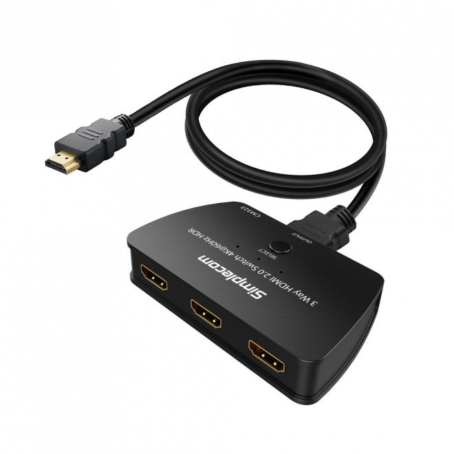 Simplecom CM323 3 Way HDMI 2.0 Switch 3 IN 1 OUT Ultra HD 4K 60Hz HDR HDCP 2.2 Simplecom CM323 3 Way HDMI 2.0 Switch 3 IN 1 OUT Ultra HD 4K 60Hz HDR HDCP 2.2